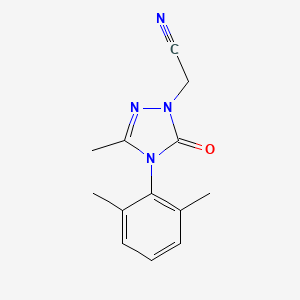 molecular formula C13H14N4O B2591678 2-[4-(2,6-二甲苯基)-3-甲基-5-氧代-4,5-二氢-1H-1,2,4-三唑-1-基]丙腈 CAS No. 860789-16-8