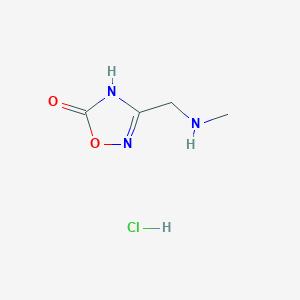 molecular formula C4H8ClN3O2 B2591679 3-[(甲基氨基)甲基]-1,2,4-恶二唑-5-醇盐酸盐 CAS No. 1909325-55-8