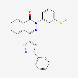 molecular formula C23H16N4O2S B2591688 2-(3-(甲硫基)苯基)-4-(3-苯基-1,2,4-恶二唑-5-基)酞嗪-1(2H)-酮 CAS No. 1291859-75-0