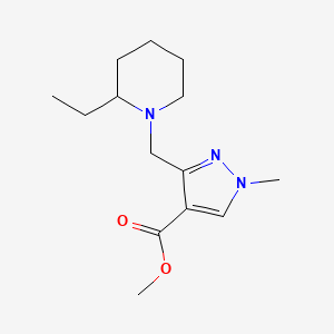 molecular formula C14H23N3O2 B2591697 Methyl 3-[(2-ethylpiperidin-1-yl)methyl]-1-methylpyrazole-4-carboxylate CAS No. 1975118-44-5