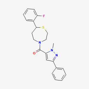 (7-(2-fluorophenyl)-1,4-thiazepan-4-yl)(1-methyl-3-phenyl-1H-pyrazol-5-yl)methanone