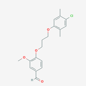 molecular formula C19H21ClO4 B2591705 4-[3-(4-Chloro-2,5-dimethylphenoxy)propoxy]-3-methoxybenzaldehyde CAS No. 428459-99-8