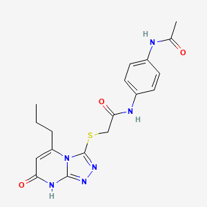N-(4-acetamidophenyl)-2-((7-oxo-5-propyl-7,8-dihydro-[1,2,4]triazolo[4,3-a]pyrimidin-3-yl)thio)acetamide