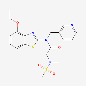 molecular formula C19H22N4O4S2 B2591715 N-(4-乙氧基苯并[d]噻唑-2-基)-2-(N-甲基甲基磺酰胺)-N-(吡啶-3-基甲基)乙酰胺 CAS No. 1170988-80-3
