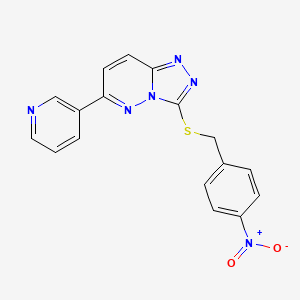 molecular formula C17H12N6O2S B2591717 3-[(4-Nitrophenyl)methylsulfanyl]-6-pyridin-3-yl-[1,2,4]triazolo[4,3-b]pyridazine CAS No. 894058-73-2