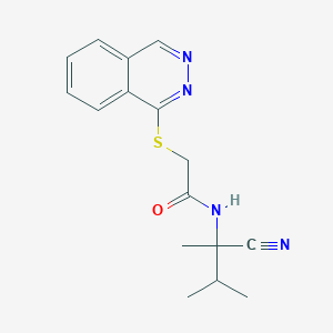 molecular formula C16H18N4OS B2591724 N-(1-cyano-1,2-dimethylpropyl)-2-(phthalazin-1-ylsulfanyl)acetamide CAS No. 1211162-92-3