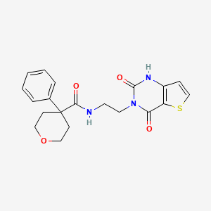 molecular formula C20H21N3O4S B2591737 N-(2-(2,4-dioxo-1,2-dihydrothieno[3,2-d]pyrimidin-3(4H)-yl)ethyl)-4-phenyltetrahydro-2H-pyran-4-carboxamide CAS No. 1903688-98-1