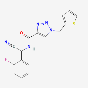 molecular formula C16H12FN5OS B2591739 N-[Cyano-(2-fluorophenyl)methyl]-1-(thiophen-2-ylmethyl)triazole-4-carboxamide CAS No. 1436244-75-5