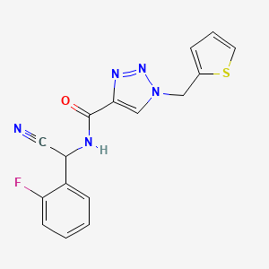 molecular formula C16H12FN5OS B2591739 N-[氰基-(2-氟苯基)甲基]-1-(噻吩-2-基甲基)三唑-4-甲酰胺 CAS No. 1436244-75-5