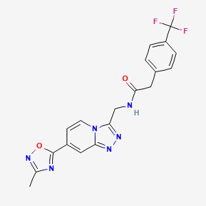 N-((7-(3-methyl-1,2,4-oxadiazol-5-yl)-[1,2,4]triazolo[4,3-a]pyridin-3-yl)methyl)-2-(4-(trifluoromethyl)phenyl)acetamide