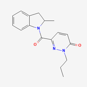 molecular formula C17H19N3O2 B2591765 6-(2-甲基吲哚啉-1-羰基)-2-丙基嘧啶并[3,2-h][1,4]苯并噁嗪-3(2H)-酮 CAS No. 1049563-38-3