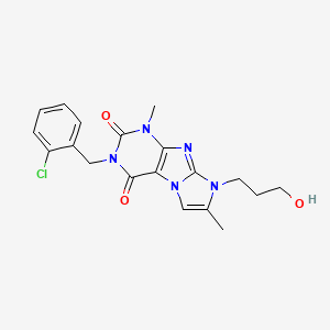 molecular formula C19H20ClN5O3 B2591777 3-(2-氯苄基)-8-(3-羟基丙基)-1,7-二甲基-1H-咪唑并[2,1-f]嘌呤-2,4(3H,8H)-二酮 CAS No. 903859-83-6