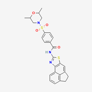 molecular formula C26H25N3O4S2 B2591780 N-(4,5-dihydroacenaphtho[5,4-d]thiazol-8-yl)-4-((2,6-dimethylmorpholino)sulfonyl)benzamide CAS No. 361172-84-1