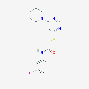 molecular formula C18H21FN4OS B2591784 N-(3-fluoro-4-methylphenyl)-2-((6-(piperidin-1-yl)pyrimidin-4-yl)thio)acetamide CAS No. 1029790-97-3