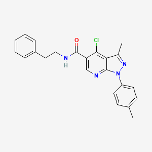 molecular formula C23H21ClN4O B2591787 4-chloro-3-methyl-N-phenethyl-1-(p-tolyl)-1H-pyrazolo[3,4-b]pyridine-5-carboxamide CAS No. 1021093-96-8