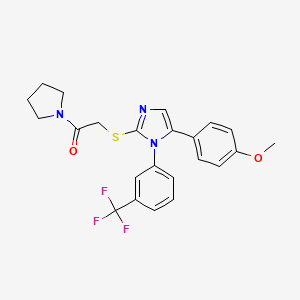 2-((5-(4-methoxyphenyl)-1-(3-(trifluoromethyl)phenyl)-1H-imidazol-2-yl)thio)-1-(pyrrolidin-1-yl)ethanone