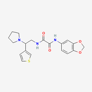 N1-(benzo[d][1,3]dioxol-5-yl)-N2-(2-(pyrrolidin-1-yl)-2-(thiophen-3-yl)ethyl)oxalamide