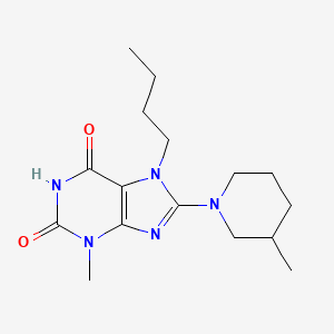 molecular formula C16H25N5O2 B2591814 7-丁基-3-甲基-8-(3-甲基哌啶-1-基)-1H-嘌呤-2,6(3H,7H)-二酮 CAS No. 941937-17-3