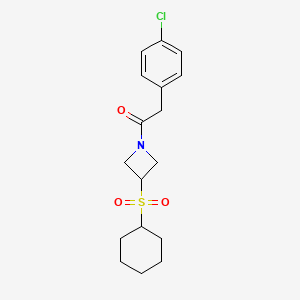 2-(4-Chlorophenyl)-1-(3-(cyclohexylsulfonyl)azetidin-1-yl)ethanone