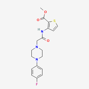 molecular formula C18H20FN3O3S B2591823 Methyl 3-({[4-(4-fluorophenyl)-1-piperazinyl]acetyl}amino)-2-thiophenecarboxylate CAS No. 227958-59-0