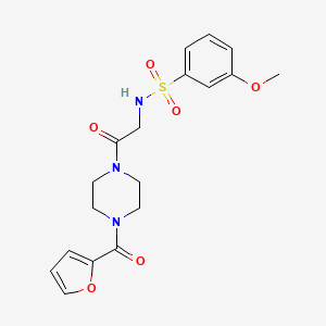 molecular formula C18H21N3O6S B2591825 N-(2-(4-(furan-2-carbonyl)piperazin-1-yl)-2-oxoethyl)-3-methoxybenzenesulfonamide CAS No. 690246-02-7