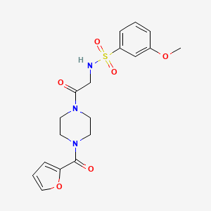 molecular formula C18H21N3O6S B2591825 N-(2-(4-(Furan-2-carbonyl)piperazin-1-yl)-2-oxoethyl)-3-methoxybenzolsulfonamid CAS No. 690246-02-7