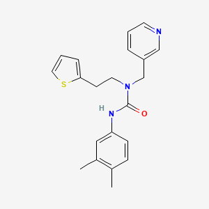 3-(3,4-Dimethylphenyl)-1-(pyridin-3-ylmethyl)-1-(2-(thiophen-2-yl)ethyl)urea