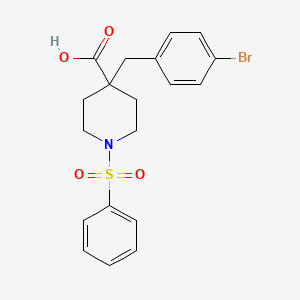 molecular formula C19H20BrNO4S B2591831 4-(4-Bromobenzyl)-1-(phenylsulfonyl)piperidine-4-carboxylic acid CAS No. 1171873-11-2