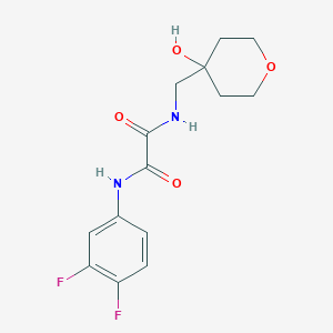 molecular formula C14H16F2N2O4 B2591840 N1-(3,4-二氟苯基)-N2-((4-羟基四氢-2H-吡喃-4-基)甲基)草酰胺 CAS No. 1351596-81-0