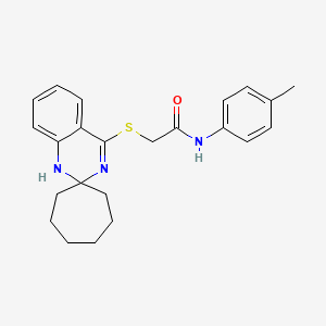B2591842 N-(4-methylphenyl)-2-{1'H-spiro[cycloheptane-1,2'-quinazoline]sulfanyl}acetamide CAS No. 893788-46-0