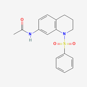 N-[1-(benzenesulfonyl)-3,4-dihydro-2H-quinolin-7-yl]acetamide