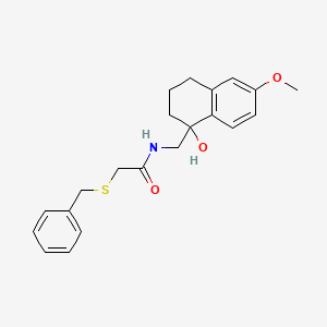 2-(benzylthio)-N-((1-hydroxy-6-methoxy-1,2,3,4-tetrahydronaphthalen-1-yl)methyl)acetamide