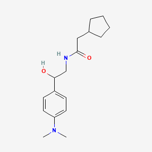 molecular formula C17H26N2O2 B2591884 2-环戊基-N-(2-(4-(二甲氨基)苯基)-2-羟乙基)乙酰胺 CAS No. 1421457-95-5