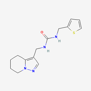 molecular formula C14H18N4OS B2591886 1-((4,5,6,7-Tetrahydropyrazolo[1,5-a]pyridin-3-yl)methyl)-3-(thiophen-2-ylmethyl)urea CAS No. 2034547-22-1