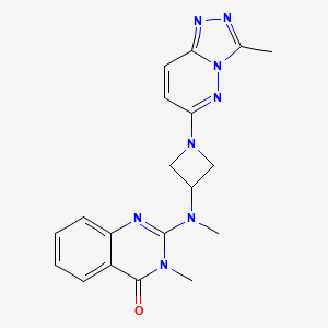 3-Methyl-2-[methyl(1-{3-methyl-[1,2,4]triazolo[4,3-b]pyridazin-6-yl}azetidin-3-yl)amino]-3,4-dihydroquinazolin-4-one