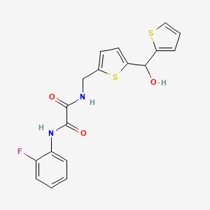 N1-(2-fluorophenyl)-N2-((5-(hydroxy(thiophen-2-yl)methyl)thiophen-2-yl)methyl)oxalamide