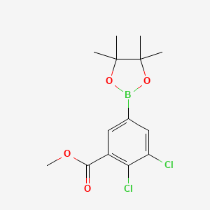 molecular formula C14H17BCl2O4 B2591905 3,4-Dichloro-5-(methoxycarbonyl)phenylboronic acid, pinacol ester CAS No. 1809900-40-0