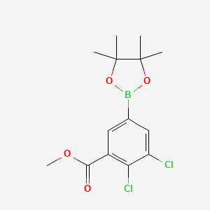 molecular formula C14H17BCl2O4 B2591905 methyl 2,3-dichloro-5-(4,4,5,5-tetramethyl-1,3,2-dioxaborolan-2-yl)benzoate CAS No. 1809900-40-0