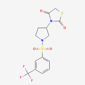 3-(1-((3-(Trifluoromethyl)phenyl)sulfonyl)pyrrolidin-3-yl)thiazolidine-2,4-dione