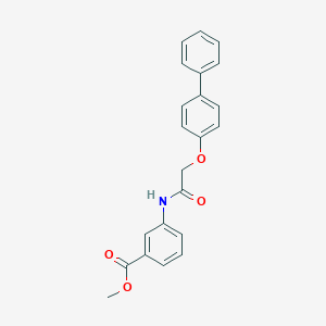 molecular formula C22H19NO4 B259192 Methyl 3-((((1,1'-biphenyl)-4-yloxy)acetyl)amino)benzoate 