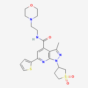 1-(1,1-dioxidotetrahydrothiophen-3-yl)-3-methyl-N-(2-morpholinoethyl)-6-(thiophen-2-yl)-1H-pyrazolo[3,4-b]pyridine-4-carboxamide