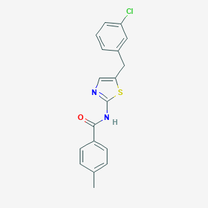molecular formula C18H15ClN2OS B259193 N-[5-(3-Chloro-benzyl)-thiazol-2-yl]-4-methyl-benzamide 