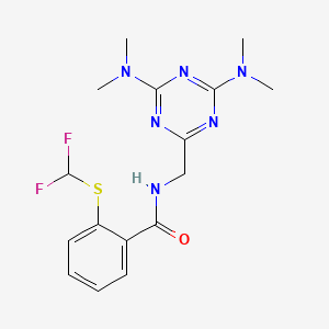 N-((4,6-bis(dimethylamino)-1,3,5-triazin-2-yl)methyl)-2-((difluoromethyl)thio)benzamide