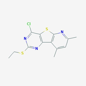 molecular formula C13H12ClN3S2 B2591933 4-Chloro-7,9-dimethylpyrido[3',2':4,5]thieno[3,2-d]pyrimidin-2-yl ethyl sulfide CAS No. 478065-63-3
