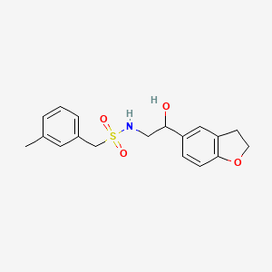 molecular formula C18H21NO4S B2591936 N-(2-(2,3-dihydrobenzofuran-5-yl)-2-hydroxyethyl)-1-(m-tolyl)methanesulfonamide CAS No. 1421497-71-3