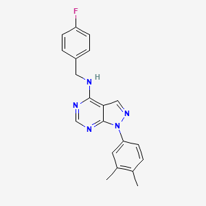 molecular formula C20H18FN5 B2591947 1-(3,4-dimethylphenyl)-N-(4-fluorobenzyl)-1H-pyrazolo[3,4-d]pyrimidin-4-amine CAS No. 890884-33-0
