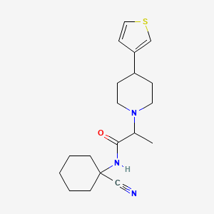 N-(1-Cyanocyclohexyl)-2-(4-thiophen-3-ylpiperidin-1-yl)propanamide