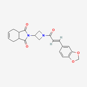 (E)-2-(1-(3-(benzo[d][1,3]dioxol-5-yl)acryloyl)azetidin-3-yl)-3a,4,7,7a-tetrahydro-1H-isoindole-1,3(2H)-dione