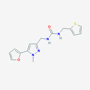 1-((5-(furan-2-yl)-1-methyl-1H-pyrazol-3-yl)methyl)-3-(thiophen-2-ylmethyl)urea