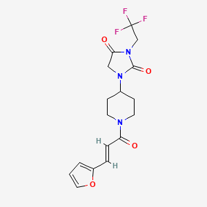 1-{1-[(2E)-3-(furan-2-yl)prop-2-enoyl]piperidin-4-yl}-3-(2,2,2-trifluoroethyl)imidazolidine-2,4-dione
